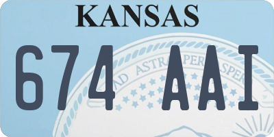 KS license plate 674AAI