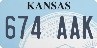 KS license plate 674AAK
