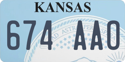 KS license plate 674AAO