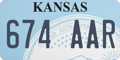 KS license plate 674AAR