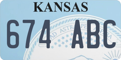 KS license plate 674ABC