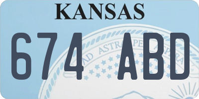 KS license plate 674ABD