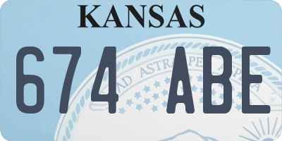 KS license plate 674ABE