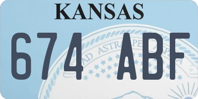 KS license plate 674ABF