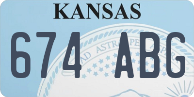 KS license plate 674ABG