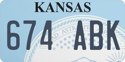 KS license plate 674ABK