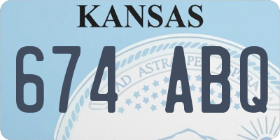 KS license plate 674ABQ