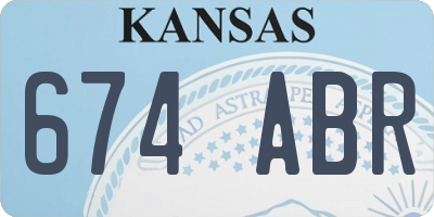 KS license plate 674ABR