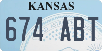 KS license plate 674ABT