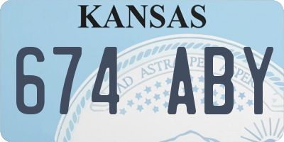 KS license plate 674ABY