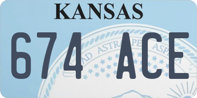 KS license plate 674ACE