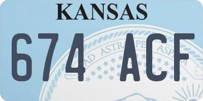 KS license plate 674ACF