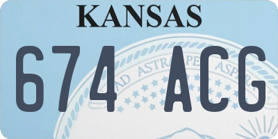 KS license plate 674ACG