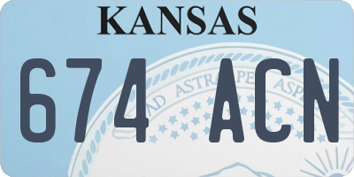 KS license plate 674ACN