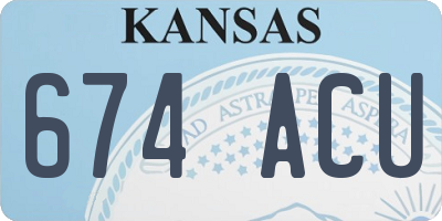KS license plate 674ACU