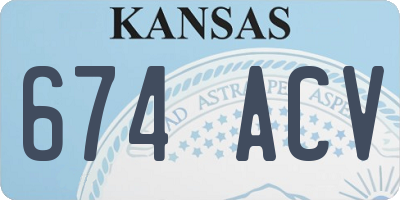 KS license plate 674ACV