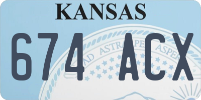 KS license plate 674ACX