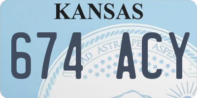 KS license plate 674ACY