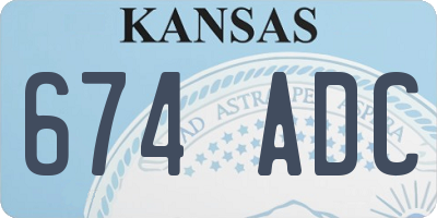 KS license plate 674ADC