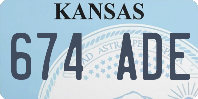 KS license plate 674ADE