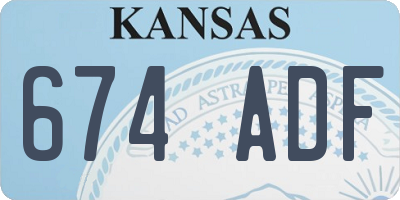 KS license plate 674ADF