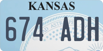 KS license plate 674ADH