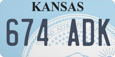 KS license plate 674ADK