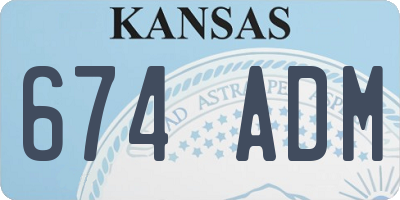 KS license plate 674ADM