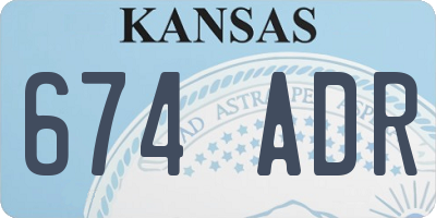 KS license plate 674ADR