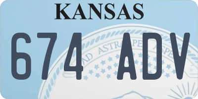 KS license plate 674ADV