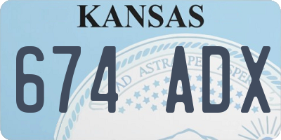 KS license plate 674ADX