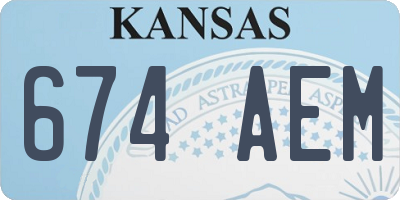 KS license plate 674AEM