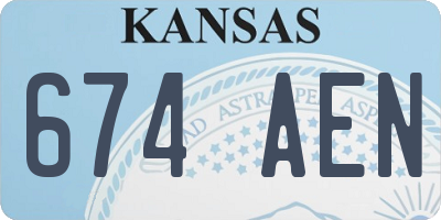 KS license plate 674AEN