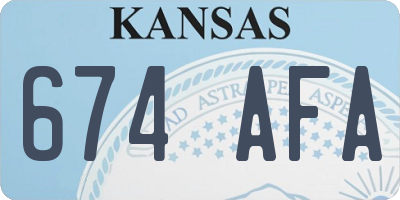KS license plate 674AFA