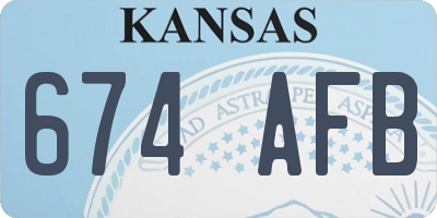 KS license plate 674AFB