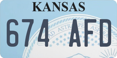 KS license plate 674AFD
