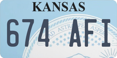 KS license plate 674AFI