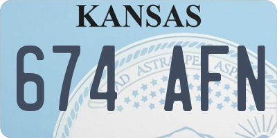 KS license plate 674AFN