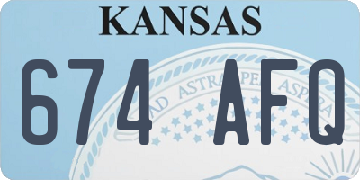 KS license plate 674AFQ