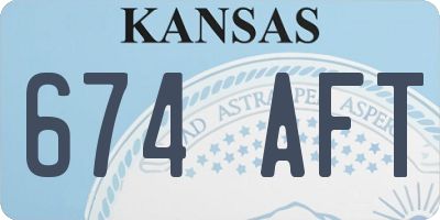 KS license plate 674AFT