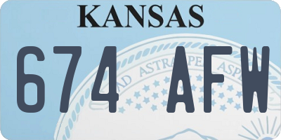 KS license plate 674AFW