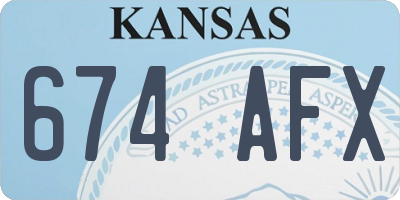 KS license plate 674AFX