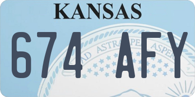 KS license plate 674AFY