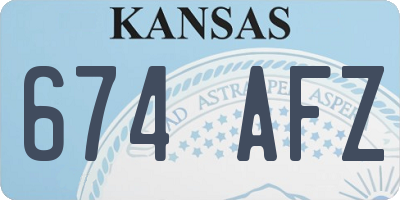 KS license plate 674AFZ