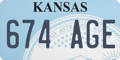 KS license plate 674AGE