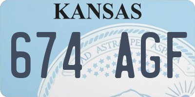 KS license plate 674AGF
