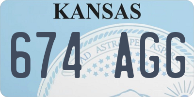 KS license plate 674AGG