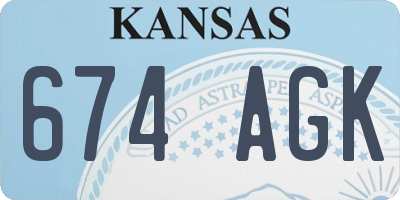 KS license plate 674AGK