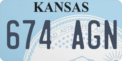 KS license plate 674AGN