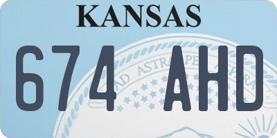 KS license plate 674AHD